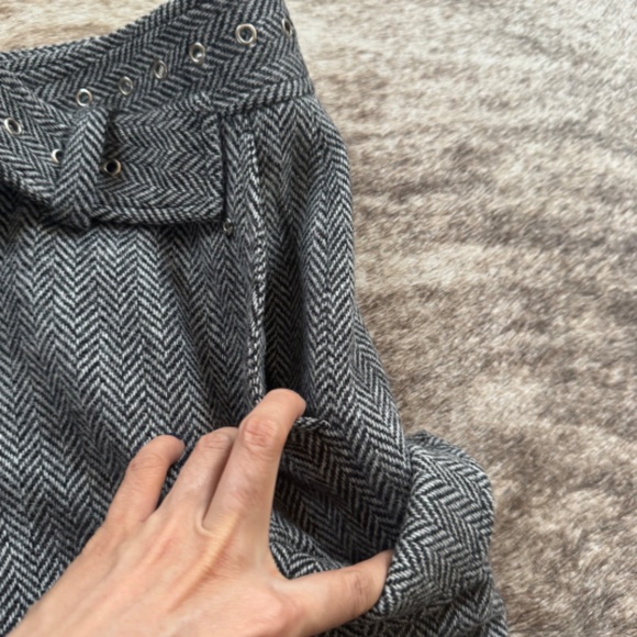 MONSE Fall 2017 Runway Wool Herringbone Lace-up Pants in Charcoal White Size 4 - Picture 9 of 15